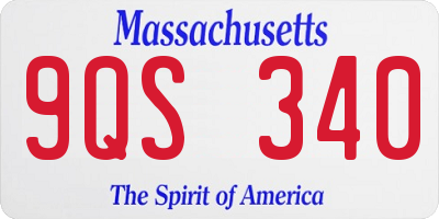 MA license plate 9QS340