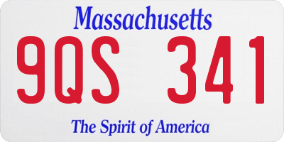 MA license plate 9QS341