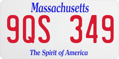 MA license plate 9QS349