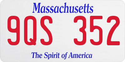 MA license plate 9QS352