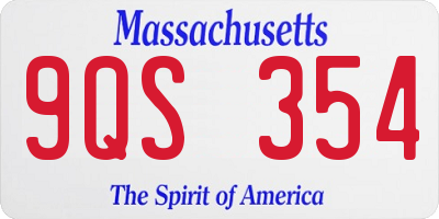 MA license plate 9QS354