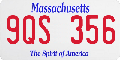 MA license plate 9QS356