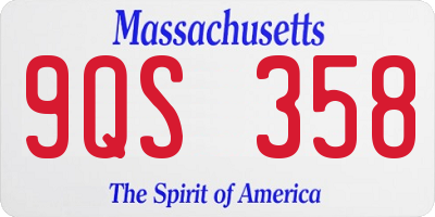 MA license plate 9QS358