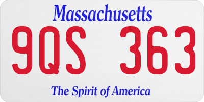 MA license plate 9QS363