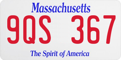 MA license plate 9QS367
