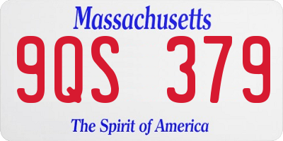 MA license plate 9QS379