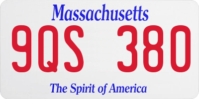 MA license plate 9QS380