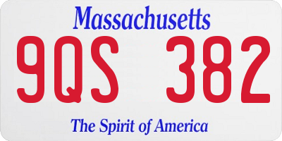 MA license plate 9QS382