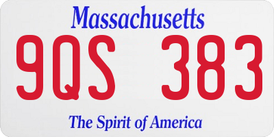 MA license plate 9QS383