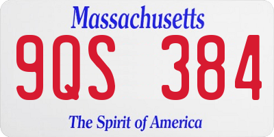 MA license plate 9QS384