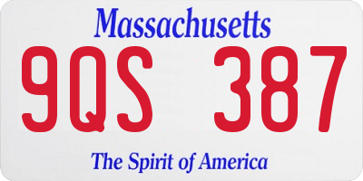 MA license plate 9QS387