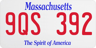 MA license plate 9QS392