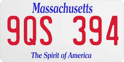 MA license plate 9QS394