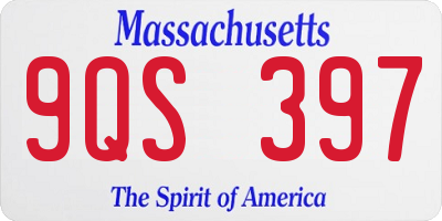 MA license plate 9QS397