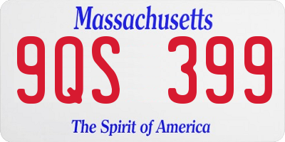 MA license plate 9QS399