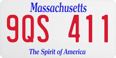 MA license plate 9QS411