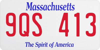 MA license plate 9QS413