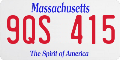 MA license plate 9QS415
