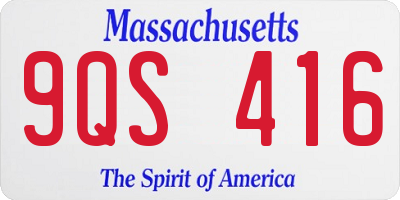 MA license plate 9QS416