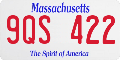 MA license plate 9QS422