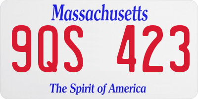MA license plate 9QS423