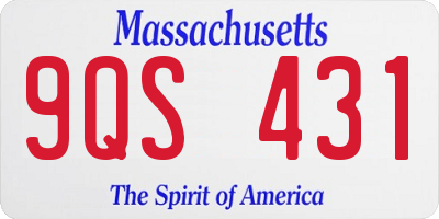 MA license plate 9QS431