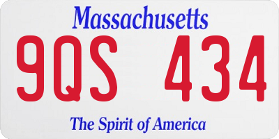 MA license plate 9QS434