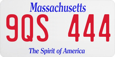 MA license plate 9QS444