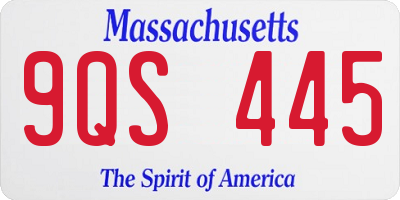 MA license plate 9QS445
