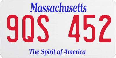MA license plate 9QS452