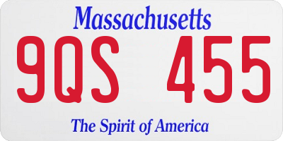 MA license plate 9QS455