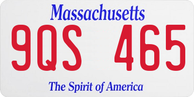 MA license plate 9QS465