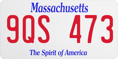 MA license plate 9QS473