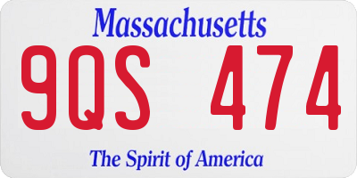 MA license plate 9QS474