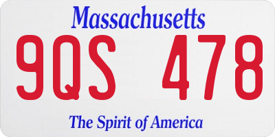 MA license plate 9QS478