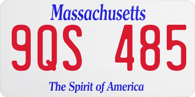 MA license plate 9QS485