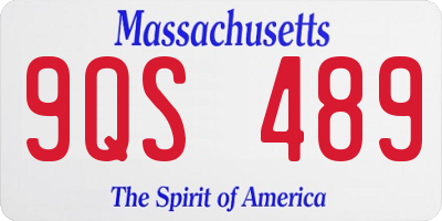 MA license plate 9QS489