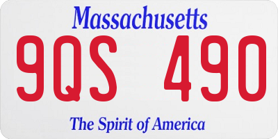 MA license plate 9QS490