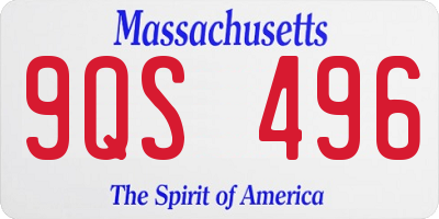 MA license plate 9QS496