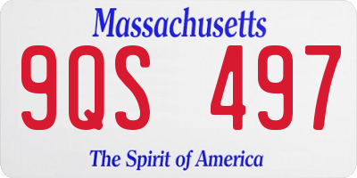 MA license plate 9QS497