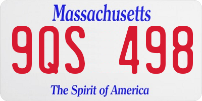 MA license plate 9QS498