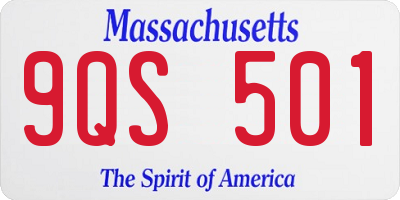 MA license plate 9QS501