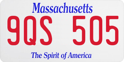 MA license plate 9QS505