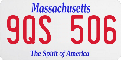 MA license plate 9QS506