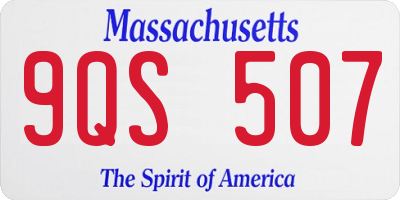 MA license plate 9QS507
