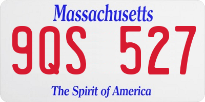 MA license plate 9QS527