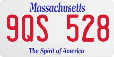 MA license plate 9QS528