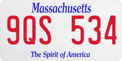 MA license plate 9QS534