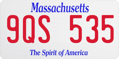 MA license plate 9QS535