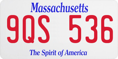 MA license plate 9QS536